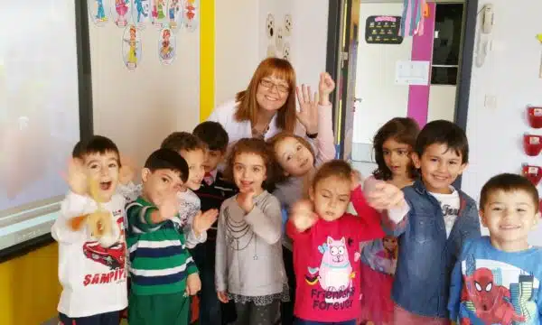 A TEFL classroom with a combined TEFL course graduate