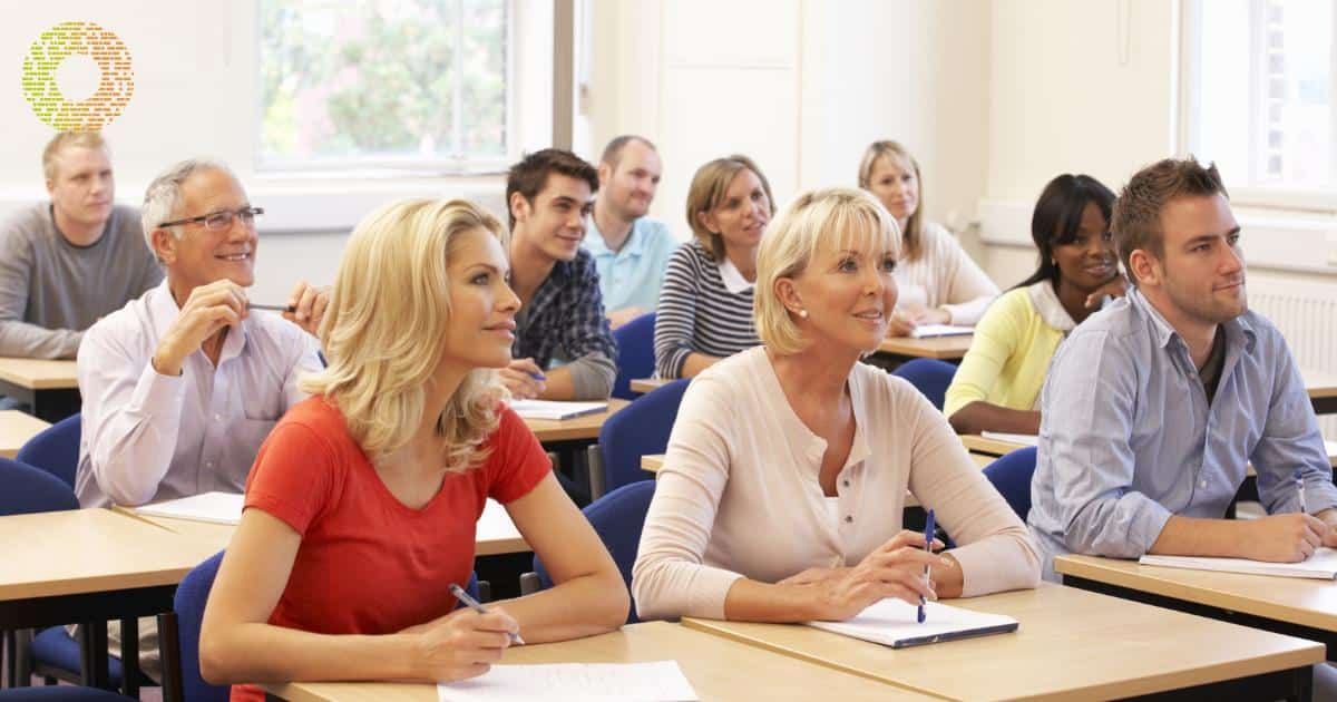 Group of adult learners