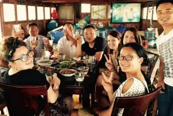 TEFL teachers enjoying a meal in China