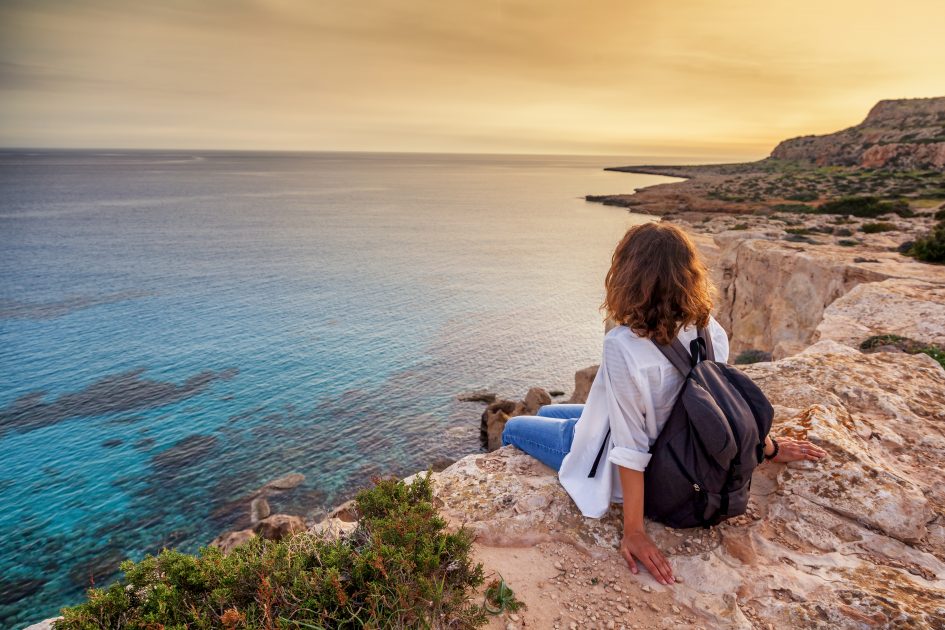 A solo traveller enjoying the view