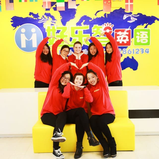 Meg Thomas and her students during her teaching internship in China