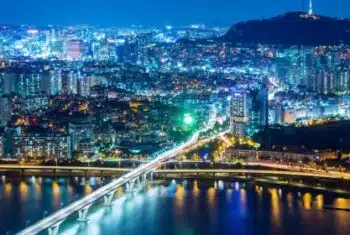 Korea cityscape by night