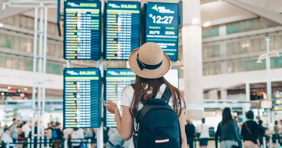 female traveler at airport