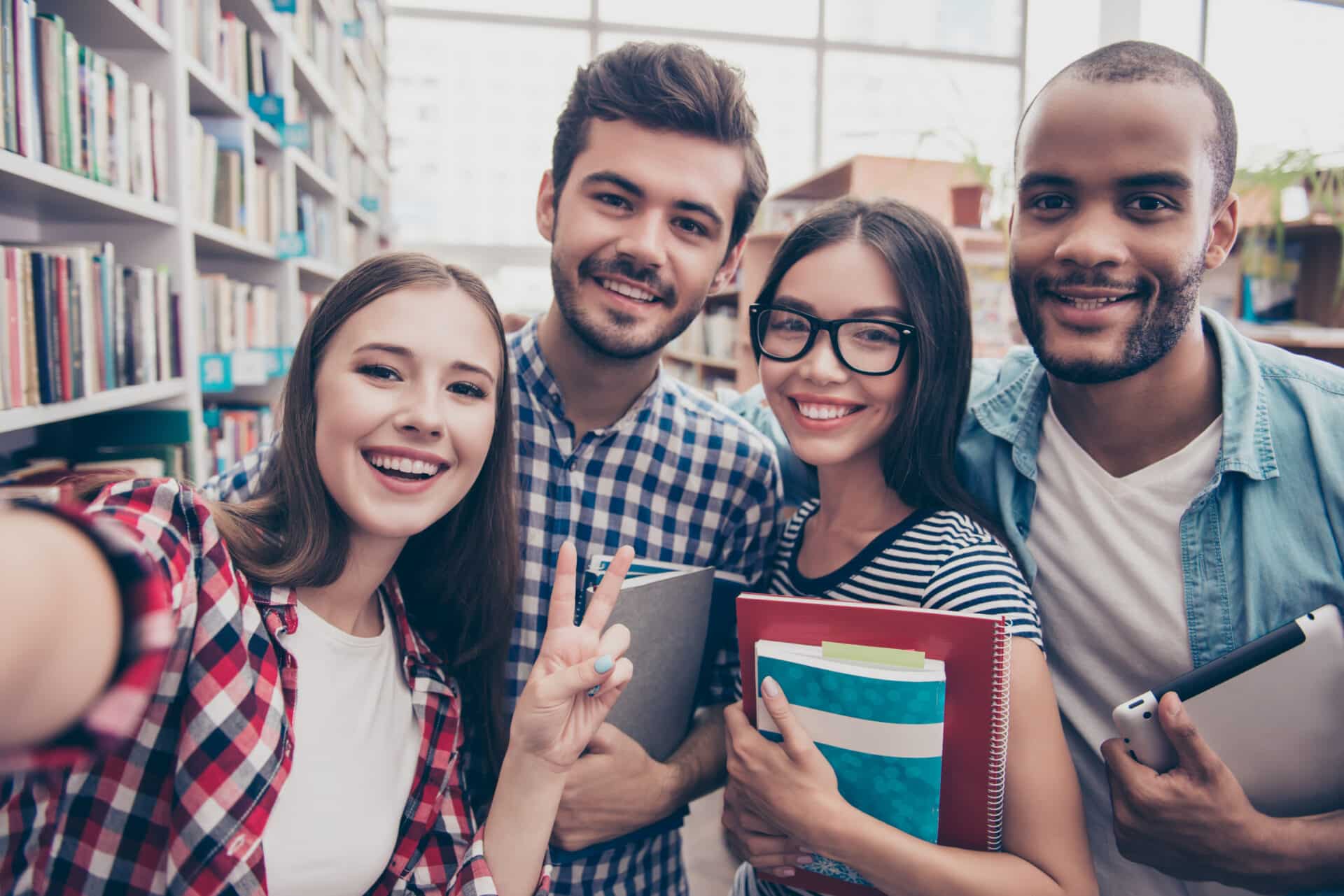 Happy students at an EFL language school