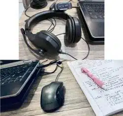 Equipment for online teaching on a desk