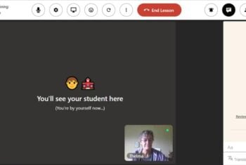 Screenshot of Cambly online waiting room