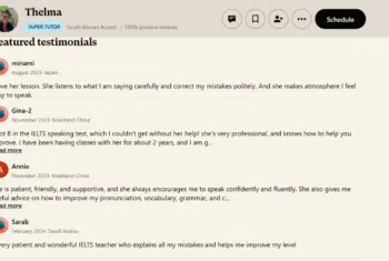 Student reviews of Thelma on Cambly