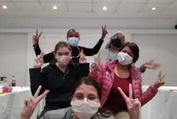 TEFL trainer Yasmien with trainees during a workshop