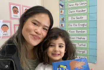 Perlie in classroom Turkey