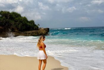 Taylor on the beach in Bali