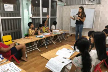 taylor in vietnam classroom
