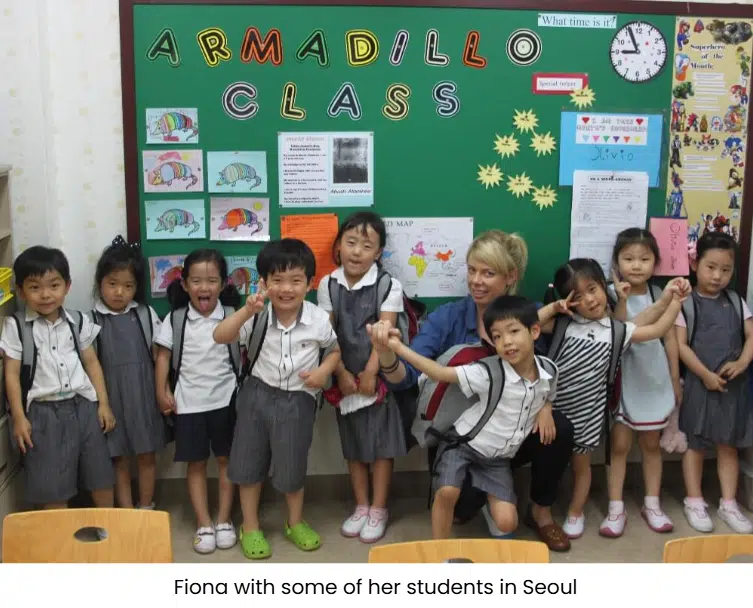fiona and her students in seoul