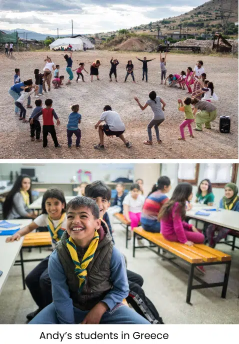 andy's students in greece