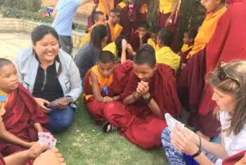 Foreign TEFL teacher immersed in Buddhist culture while teaching abroad