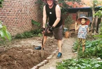 Countryside living in Soc Son Vietnam with rice fields and lakes