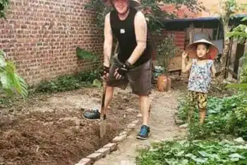 Countryside living in Soc Son Vietnam with rice fields and lakes