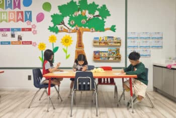Students in classroom in South Korea
