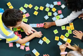 Young learners playing a vocabulary game in the EFL classroom