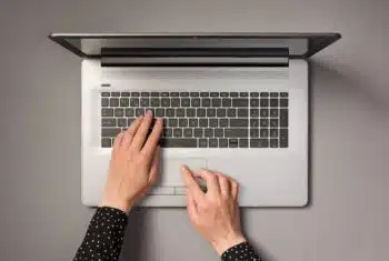Stock laptop teaching online setup
