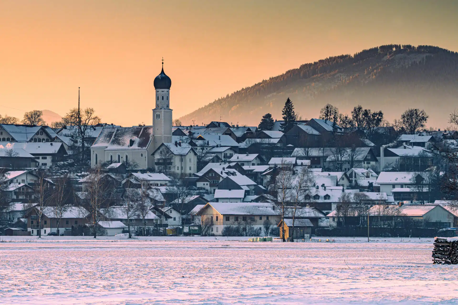 View of Wolfratshausen town in Bavaria, Germany, home base for teaching Business English