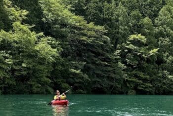 Canoeing at a summer camp in Japan